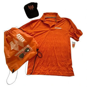 Whataburger Grab Bag Short Sleeve Shirt Hat Sunglasses keychain & Bag EUC Small